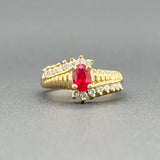 Estate 14K Y Gold 0.58ct Ruby & 0.27cttw G/SI2-I1 Diamond Ring - Walter Bauman Jewelers