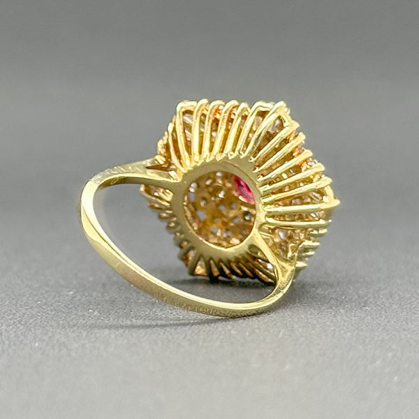 Estate 14K Y Gold 0.67ct Ruby & 1.64cttw H-I/SI1-2 Diamond Hexagonal Ring - Walter Bauman Jewelers