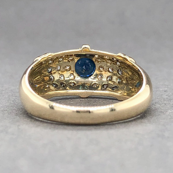 Estate 14K Y Gold 0.6cttw H-I/SI1-2 & 0.51ct Sapphire Ring - Walter Bauman Jewelers