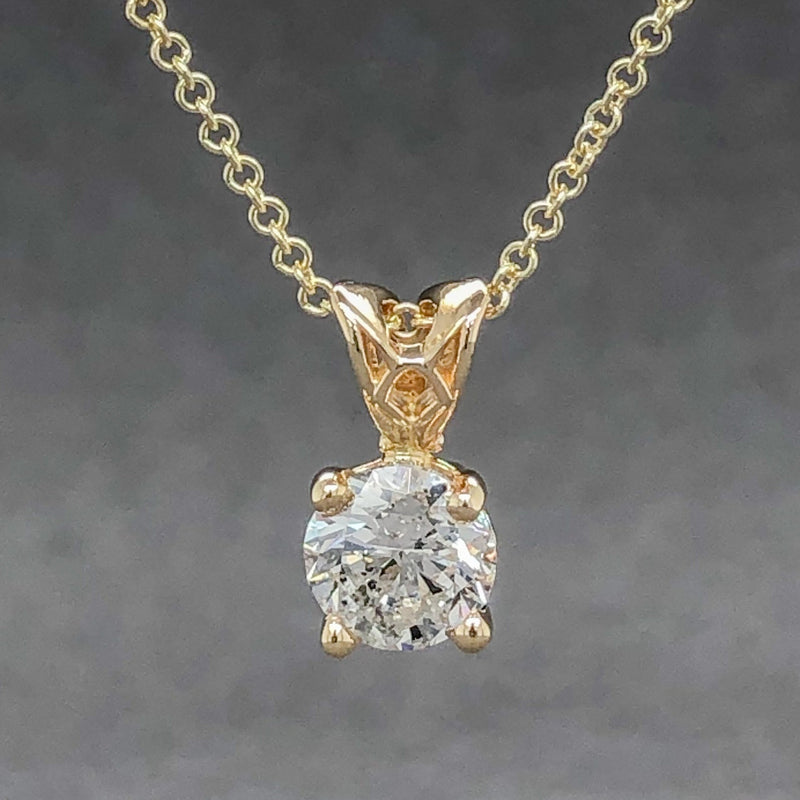 Estate 14K Y Gold 0.70ct J/SI2 Diamond Solitaire Pendant - Walter Bauman Jewelers