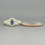 Estate 14K Y Gold 0.70ct Sapphire & 0.32cttw G/SI1 Diamond Ring - Walter Bauman Jewelers