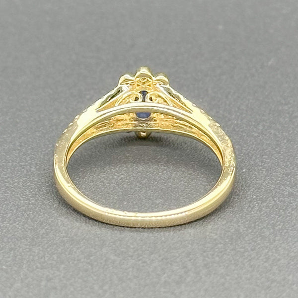 Estate 14K Y Gold 0.70ct Sapphire & 0.32cttw G/SI1 Diamond Ring - Walter Bauman Jewelers