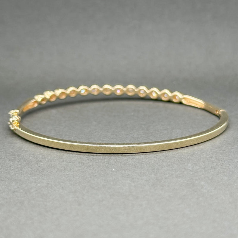 Estate 14K Y Gold 0.70ctw H/SI2-I1 Diamond Bangle Bracelet - Walter Bauman Jewelers