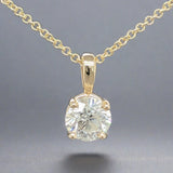 Estate 14K Y Gold 0.72ct J/SI2 RBC Diamond Solitaire Pendant - Walter Bauman Jewelers