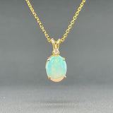 Estate 14K Y Gold 0.80ct Opal & 0.02ct G/SI2 Diamond Pendant - Walter Bauman Jewelers