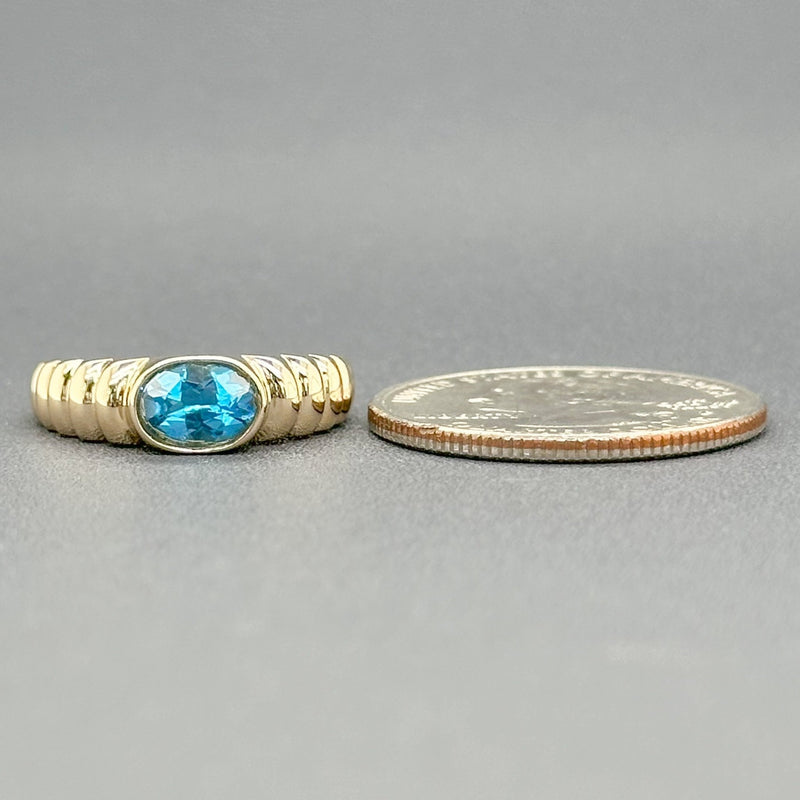 Estate 14K Y Gold 0.98ct Blue Topaz Ring - Walter Bauman Jewelers