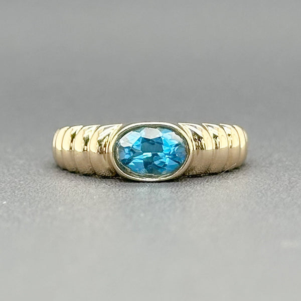 Estate 14K Y Gold 0.98ct Blue Topaz Ring - Walter Bauman Jewelers