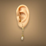 Estate 14K Y Gold 0.99ctw Angel Skin Coral Dangle Earrings - Walter Bauman Jewelers