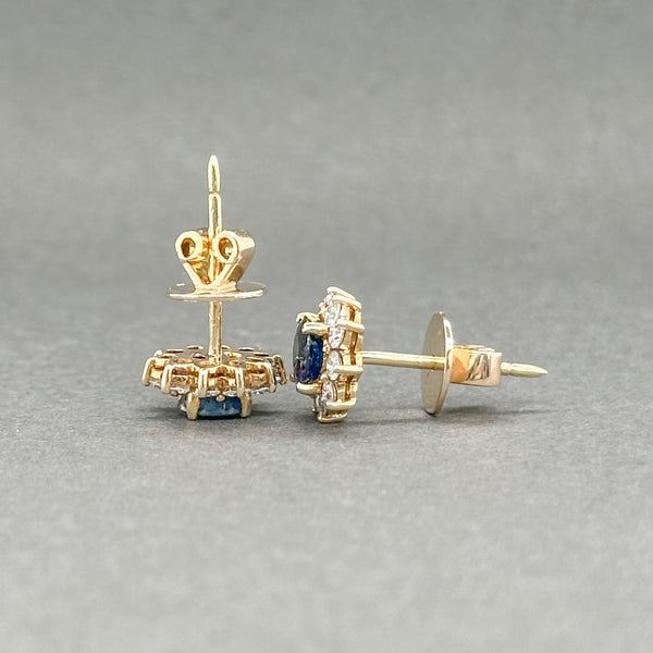 Estate 14K Y Gold 1.02ctw Sapphire & Diamond Stud Earrings - Walter Bauman Jewelers