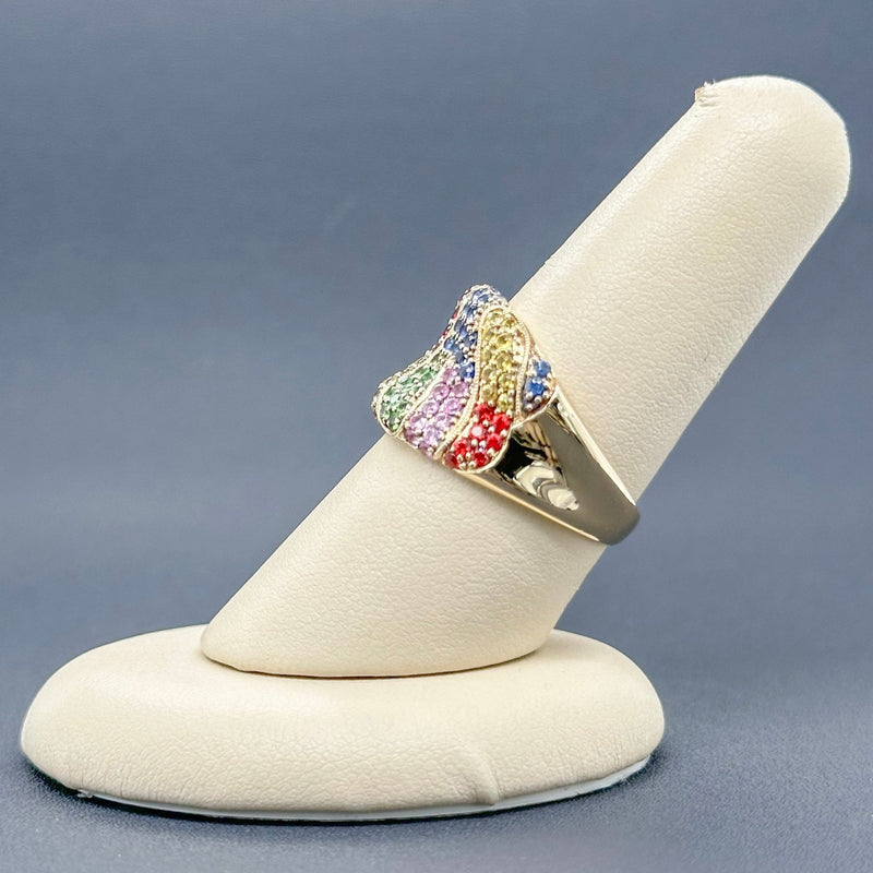 Estate 14K Y Gold 1.04cttw Multicolor Lab-Created Sapphire Ring - Walter Bauman Jewelers