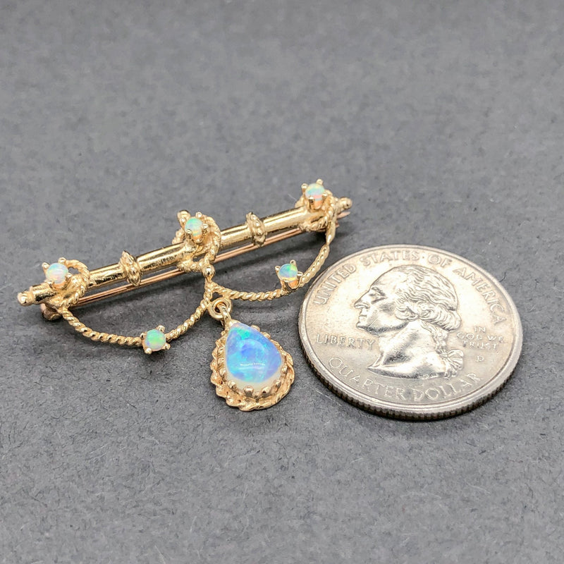 Estate 14K Y Gold 1.06cttw Opal Brooch - Walter Bauman Jewelers