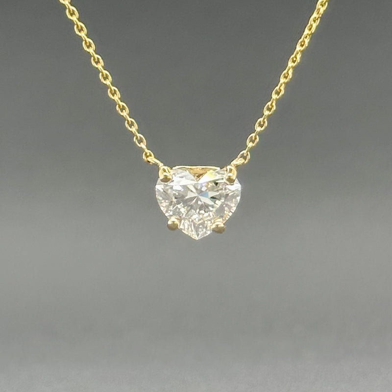 Estate 14K Y Gold 1.08ct D/VVS2 Heart Lab-Grown Diamond Solitaire Pendant GIA#7431642572 - Walter Bauman Jewelers
