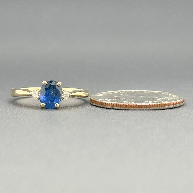 Estate 14K Y Gold 1.11ct Sapphire & 0.08ctw H/SI2 Diamond Ring - Walter Bauman Jewelers