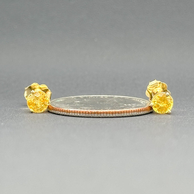 Estate 14K Y Gold 1.12ctw Yellow Sapphire Stud Earrings - Walter Bauman Jewelers