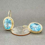 Estate 14K Y Gold 11.88ctw Blue Topaz Drop Earrings - Walter Bauman Jewelers