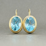 Estate 14K Y Gold 11.88ctw Blue Topaz Drop Earrings - Walter Bauman Jewelers