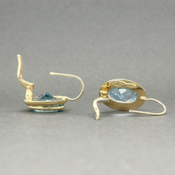 Estate 14K Y Gold 11.88ctw Blue Topaz Drop Earrings - Walter Bauman Jewelers