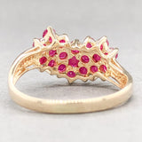 Estate 14K Y Gold 1.18cttw Ruby Heart Cluster Ring - Walter Bauman Jewelers