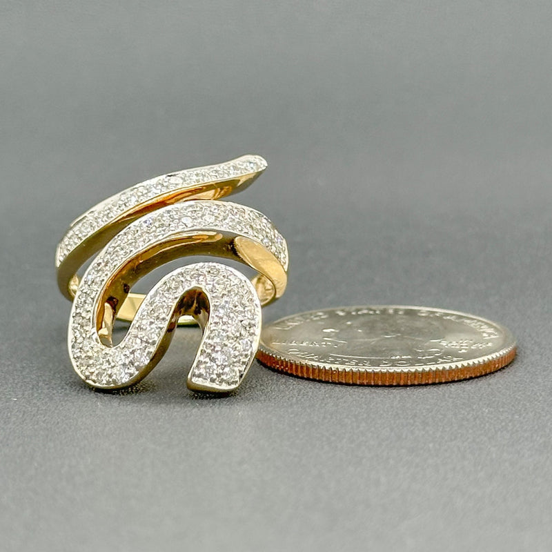 Estate 14K Y Gold 1.32cttw G-H/VS2-SI1 Diamond Snake Ring - Walter Bauman Jewelers