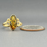 Estate 14K Y Gold 1.35cttw Amber & Onyx Ring - Walter Bauman Jewelers