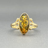 Estate 14K Y Gold 1.35cttw Amber & Onyx Ring - Walter Bauman Jewelers