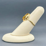 Estate 14K Y Gold 1.35cttw Amber & Onyx Ring - Walter Bauman Jewelers