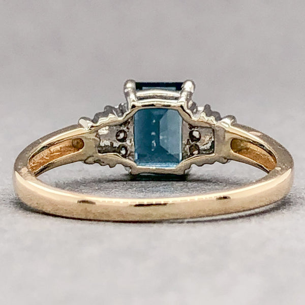 Estate 14K Y Gold 1.39ct Blue Topaz & 0.10cttw G-H/SI1 Diamond Ring - Walter Bauman Jewelers