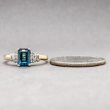 Estate 14K Y Gold 1.39ct Blue Topaz & 0.10cttw G-H/SI1 Diamond Ring - Walter Bauman Jewelers