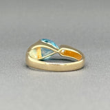 Estate 14K Y Gold 1.40ct Blue Topaz & 0.04ct H-I/SI2 Diamond Ring - Walter Bauman Jewelers