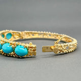 Estate 14K Y Gold 15.26cttw Turquoise Bangle Bracelet - Walter Bauman Jewelers