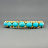 Estate 14K Y Gold 15.26cttw Turquoise Bangle Bracelet - Walter Bauman Jewelers