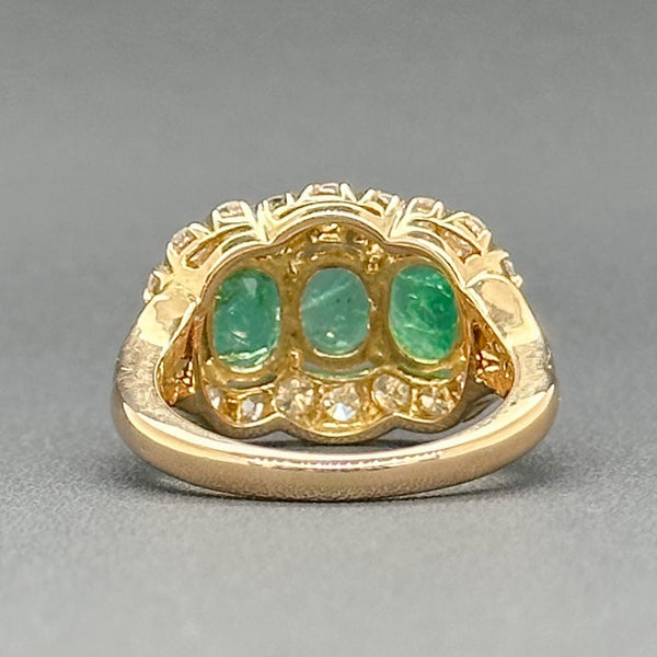 Estate 14K Y Gold 1.56cttw Emerald & 0.78cttw H-I/I1-2 Diamond Ring - Walter Bauman Jewelers