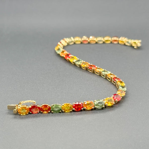 Estate 14K Y Gold 16.22cttw Multicolor Sapphire Bracelet - Walter Bauman Jewelers