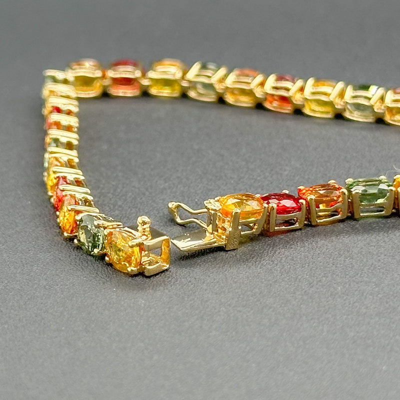 Estate 14K Y Gold 16.22cttw Multicolor Sapphire Bracelet - Walter Bauman Jewelers