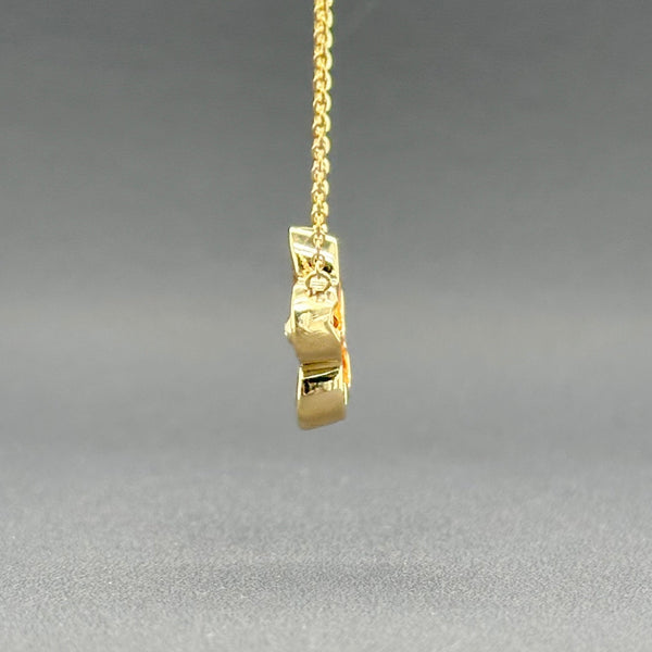 Estate 14K Y Gold 1.65cttw Citrine & 0.02ct H/SI1 Diamond Flower Pendant - Walter Bauman Jewelers