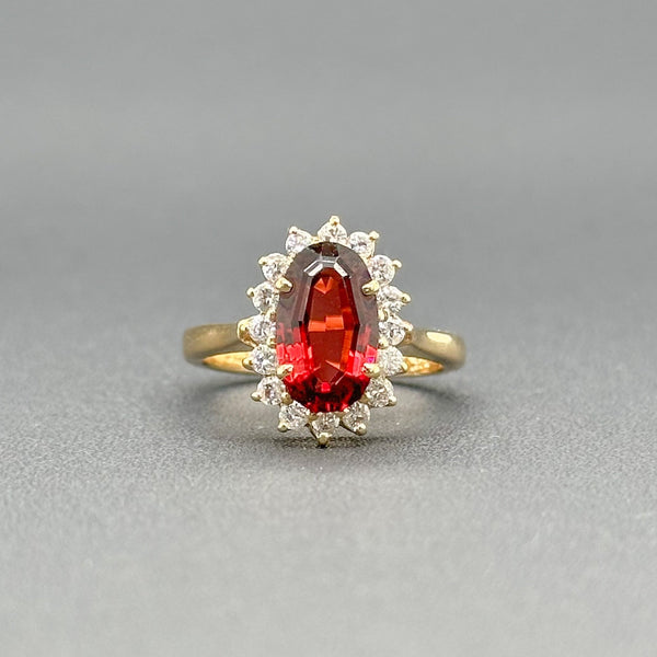 Estate 14K Y Gold 1.74ct Garnet & 0.25cttw H/SI2 Diamond Ring - Walter Bauman Jewelers
