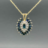 Estate 14K Y Gold 1.84cttw Sapphire & 0.05cttw H/SI2 Diamond Pendant - Walter Bauman Jewelers