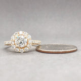 Estate 14K Y Gold 1.91cttw H-K/VS1-SI1 Diamond Halo Engagement Ring - Walter Bauman Jewelers