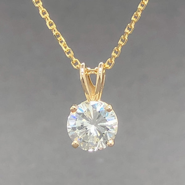 Estate 14K Y Gold 1ct K/VS2 Diamond Solitaire Pendant - Walter Bauman Jewelers