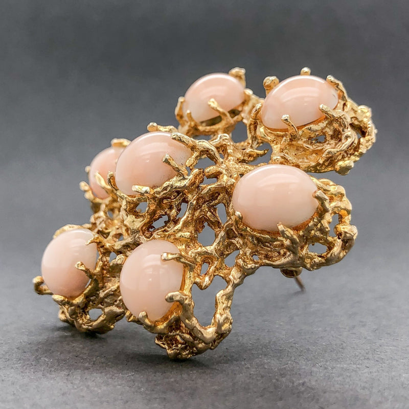 Vintage Angel skin Coral and 14k Gold Ring