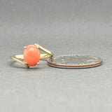 Estate 14K Y Gold 2.07ct Pink Coral Bypass Ring - Walter Bauman Jewelers