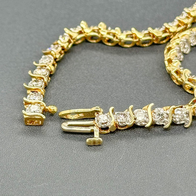 Estate 14K Y Gold 2.12cttw K-L/SI1-2 Diamond SOS Tennis Bracelet - Walter Bauman Jewelers