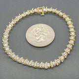 Estate 14K Y Gold 2.12cttw K-L/SI1-2 Diamond SOS Tennis Bracelet - Walter Bauman Jewelers
