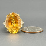 Estate 14K Y Gold 22.93ct Citrine & 0.22cttw G-H/SI1 Diamond Cocktail Ring - Walter Bauman Jewelers