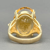 Estate 14K Y Gold 22.93ct Citrine & 0.22cttw G-H/SI1 Diamond Cocktail Ring - Walter Bauman Jewelers