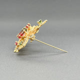 Estate 14K Y Gold 2.36cttw Multicolor Tourmaline Filigree Pin - Walter Bauman Jewelers