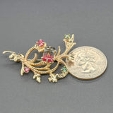 Estate 14K Y Gold 2.36cttw Multicolor Tourmaline Filigree Pin - Walter Bauman Jewelers