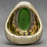 Estate 14K Y Gold 2.4ct Nephrite & 0.4cttw H-I/VS2 Diamond Men's Ring - Walter Bauman Jewelers