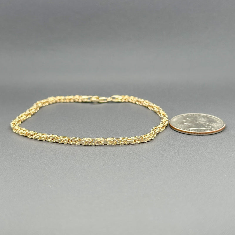 Estate 14K Y Gold 2.5mm Byzantine Chain Bracelet - Walter Bauman Jewelers