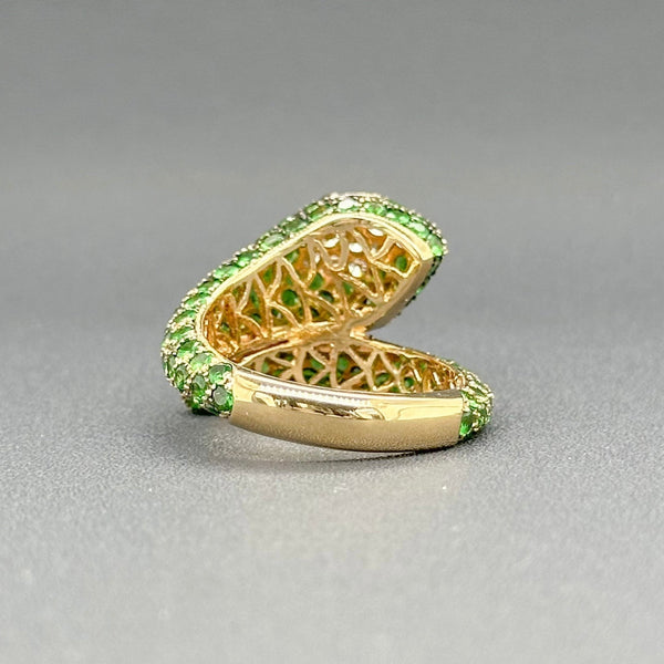 Estate 14K Y Gold 2.70cttw Garnet & 0.18cttw J-K/SI1-2 Diamond Snake Ring - Walter Bauman Jewelers
